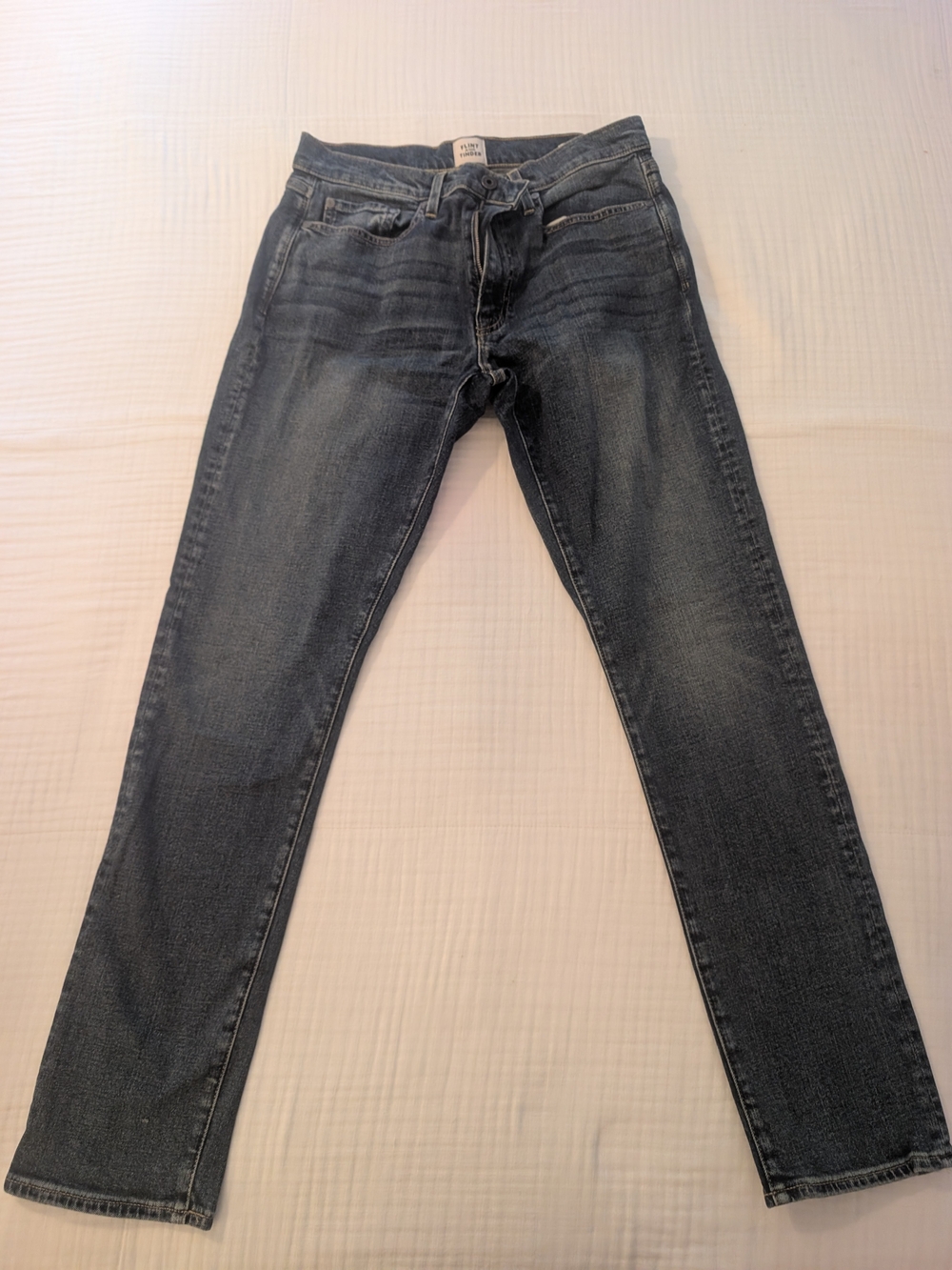 Flint And Tinder Men's Slim Fit Dark Blue Jeans